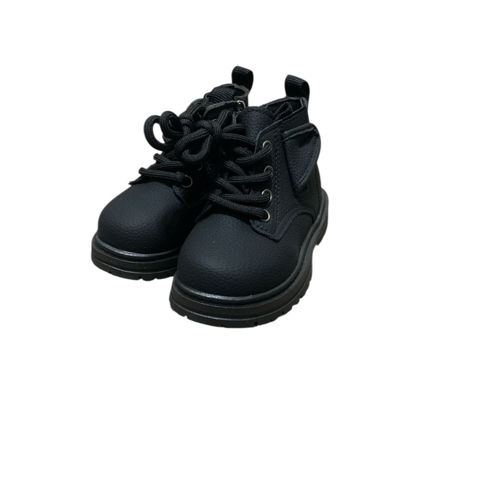 NWT Kids Black‎ Lace-Up Boots Toddler 7